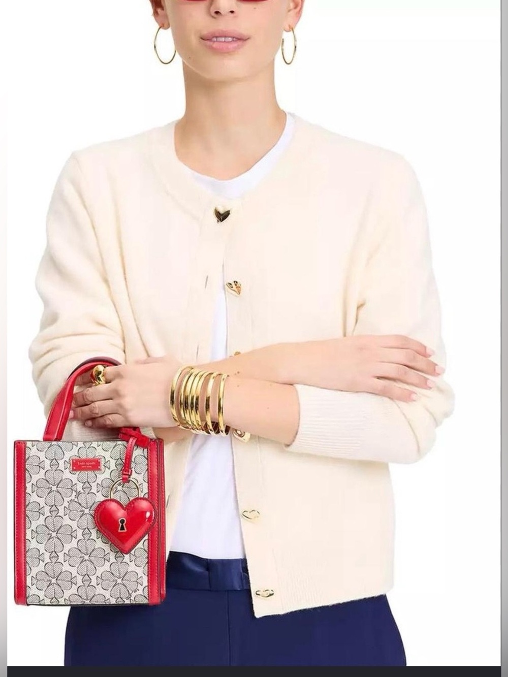 NWT Kate spade Valentines Day Spade flower coated Manhattan mini Tote